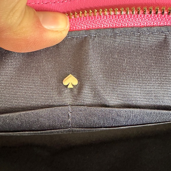 Kate Spade Blue Floral Crossbody Leather Bag Chain Strap Clutch Excellent - Picture 7 of 10